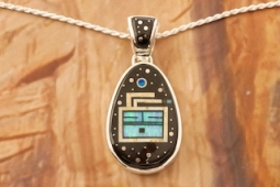 Night Sky Sterling Silver Pendant by Navajo Artist Calvin Begay